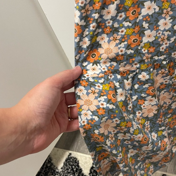 Floral Soft Tie-Waist Cottage Core Midi Dress - Picture 6 of 6